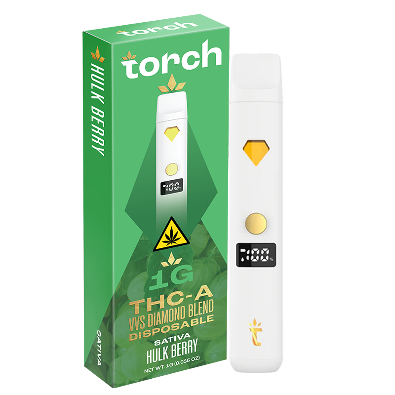 Torch VVS Diamond Blend Hulk Berry | Indica | 1g THC-A Disposable Torch Hemp Torch VVS Diamond Blend Hulk Berry | Indica | 1g THC-A Disposable Torch Hemp