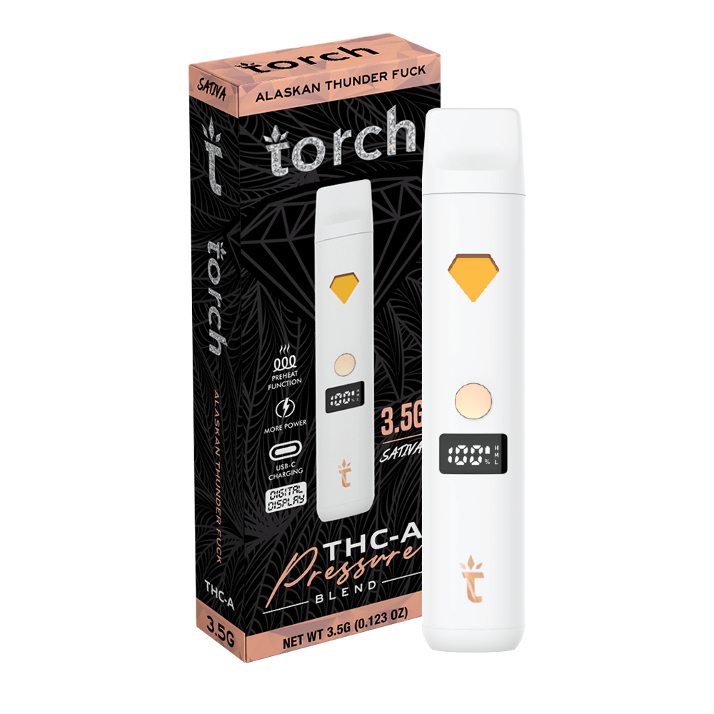 Torch THC-A Pressure Alaskan Thunder Fuck | Sativa | 3.5g Disposable Torch Hemp Torch THC-A Pressure Alaskan Thunder Fuck | Sativa | 3.5g Disposable Torch Hemp