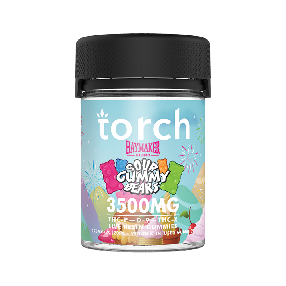 Torch Sour Gummy Bears Haymaker Gummies 20ct 3500mg Torch Hemp