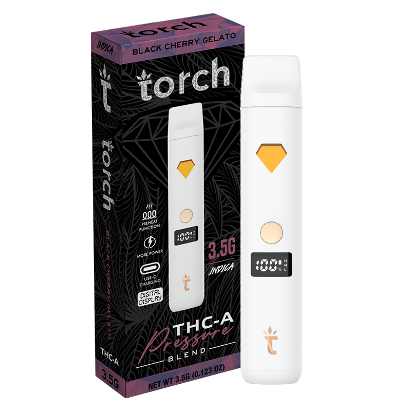 Torch THC-A Pressure Black Cherry Gelato | Sativa | 3.5g Disposable Torch Hemp Torch THC-A Pressure Black Cherry Gelato | Sativa | 3.5g Disposable Torch Hemp
