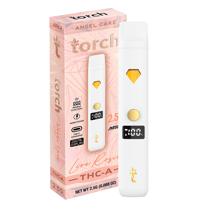 Torch Live Rosin THC-a Angel Cake | Sativa | 2.5g Disposable Torch Hemp Torch Live Rosin THC-a Angel Cake | Sativa | 2.5g Disposable Torch Hemp