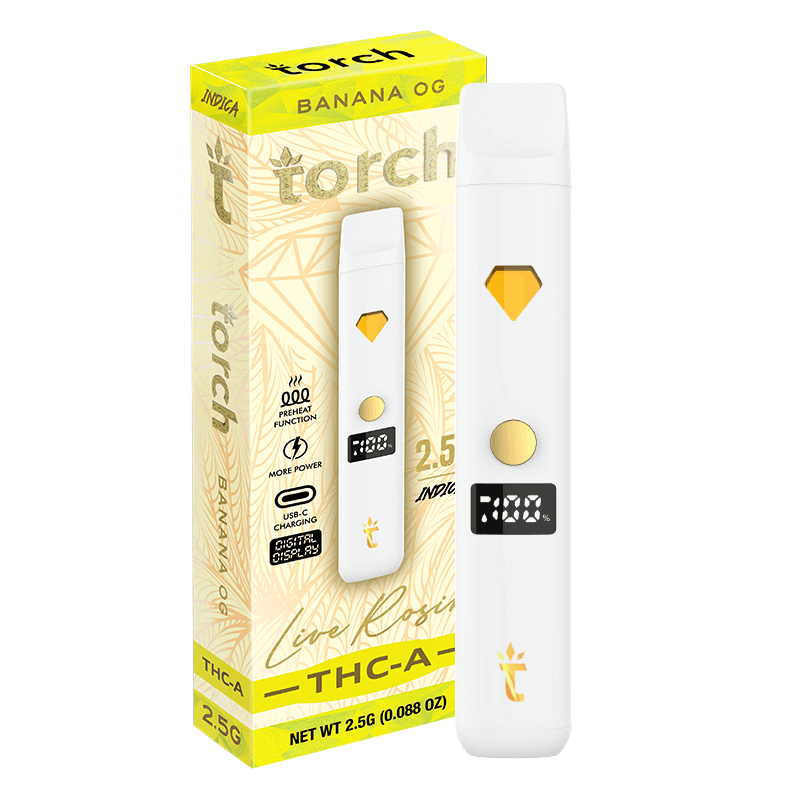 Torch Disposable Vape 2 Gram Torch Live Rosin THC-a Banana OG | Sativa Torch Live Torch Disposable Vape 2 Gram Torch Live Rosin THC-a Banana OG | Sativa Torch Live