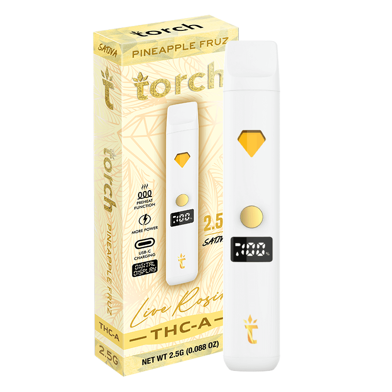 Torch Live Rosin THC-a Pineapple Fruz | Sativa | 2.5g Disposable Torch Hemp Torch Live Rosin THC-a Pineapple Fruz | Sativa | 2.5g Disposable Torch Hemp