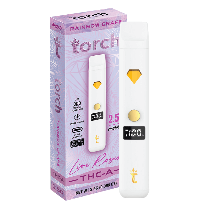 Torch Live Rosin THC-a Rainbow Grape | Sativa | 2.5g Disposable Torch Hemp Torch Live Rosin THC-a Rainbow Grape | Sativa | 2.5g Disposable Torch Hemp