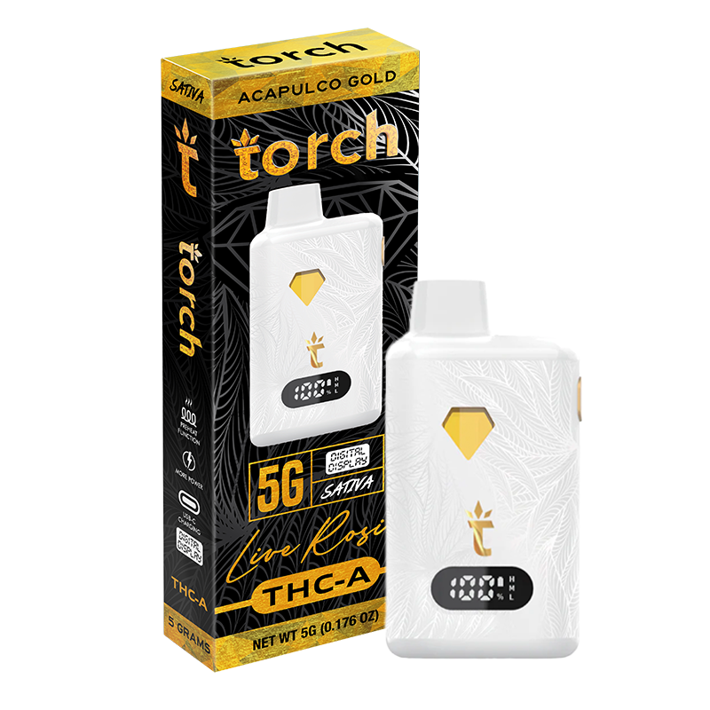 Torch Live Rosin Acapulco Gold | Sativa | 5G THC-A Disposable Torch Hemp Torch Live Rosin Acapulco Gold | Sativa | 5G THC-A Disposable Torch Hemp