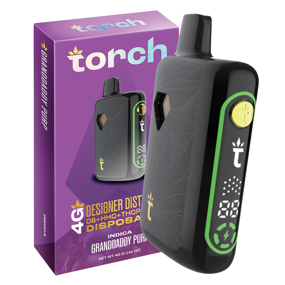 Torch Designer Distillate Granddaddy Purp | Indica | 4g Disposable Torch Hemp Torch Designer Distillate Granddaddy Purp | Indica | 4g Disposable Torch Hemp