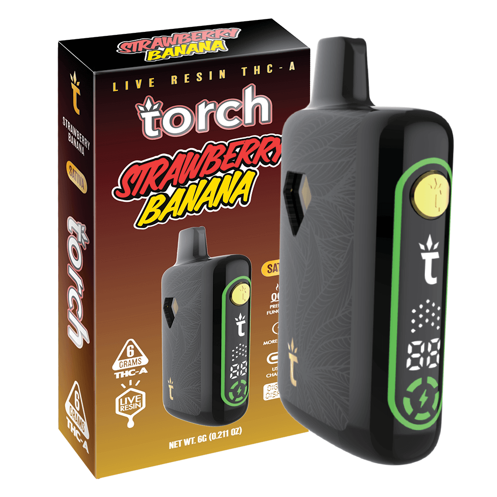 Torch Strawberry Banana | Sativa | 6G Pulse THC-A Live Resin Disposable Torch Hemp Torch Strawberry Banana | Sativa | 6G Pulse THC-A Live Resin Disposable Torch Hemp