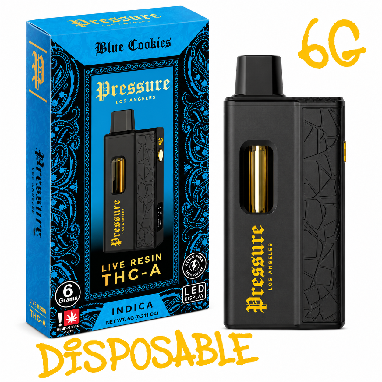 Pressure LA 6g Live Resin THC-A Disposable