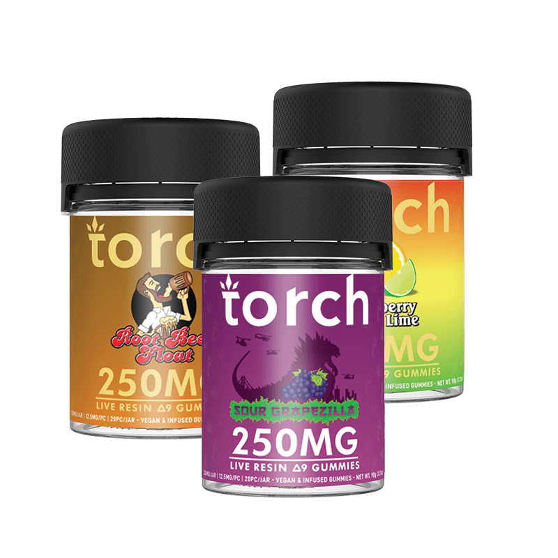 Torch Live Resin D9 Edibles 250mg Gummies Torch Hemp