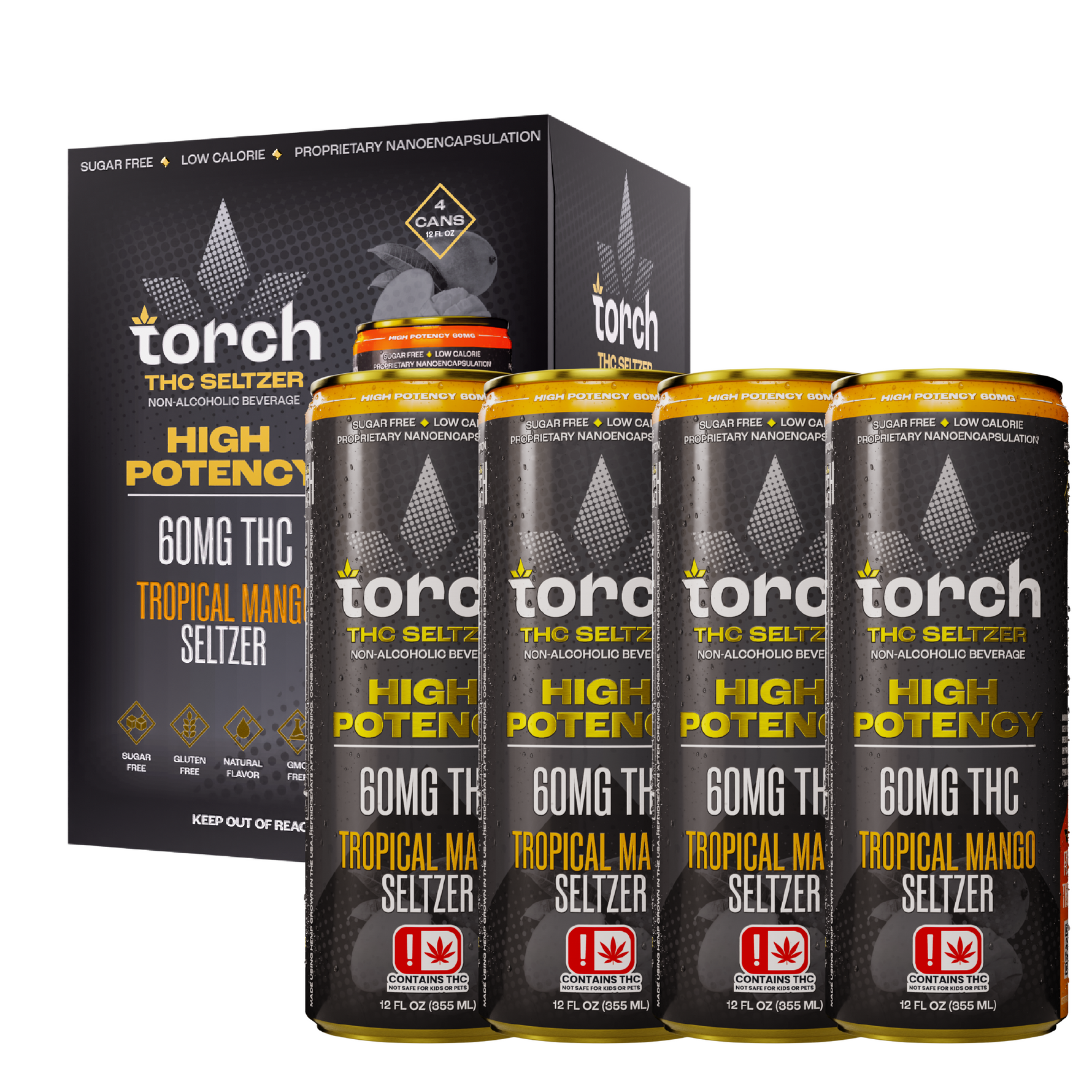 Tropical Mango High Potency D9 THC Seltzer