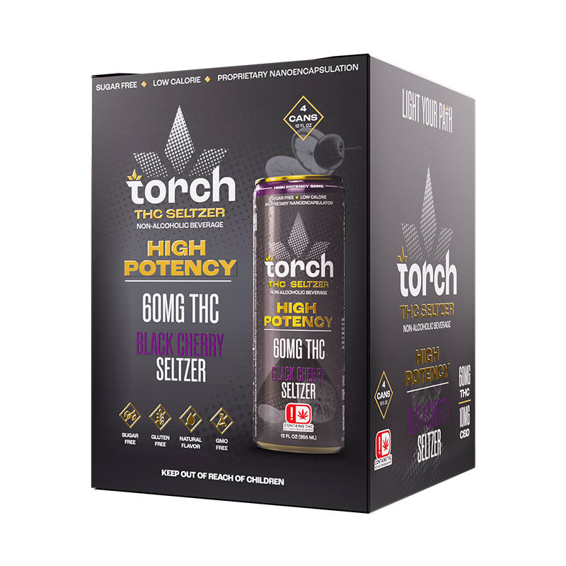 Black Cherry High Potency D9 THC Seltzer