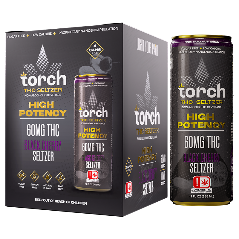 Black Cherry High Potency D9 THC Seltzer