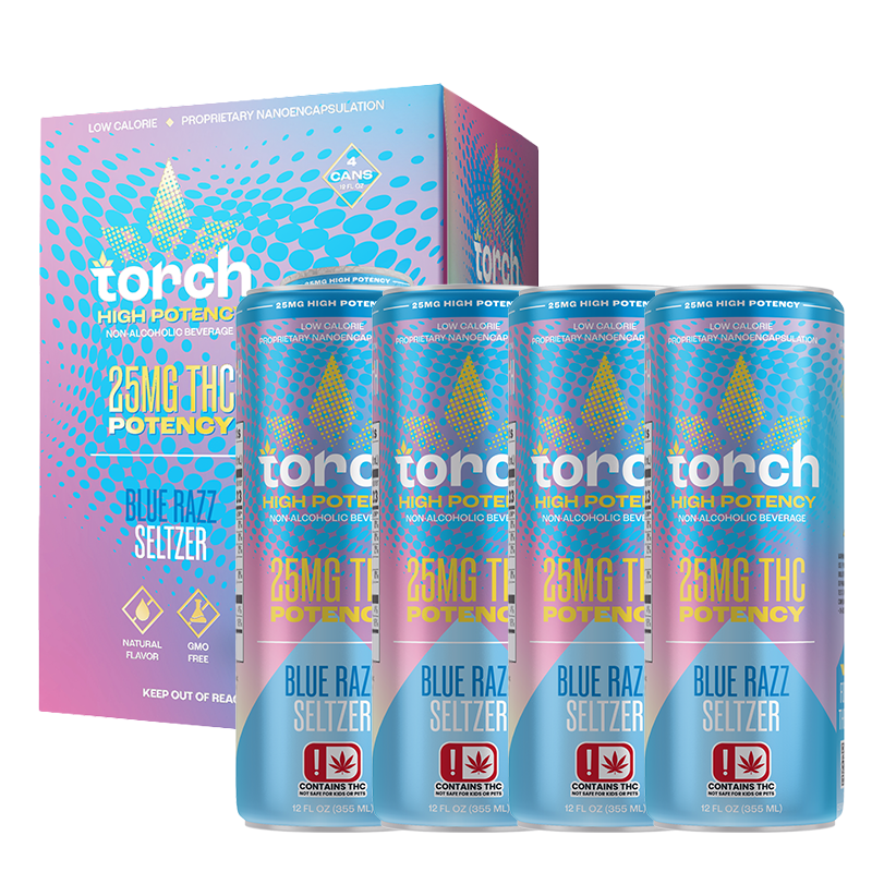 Blue Razz High Potency 25mg D9 THC Seltzer