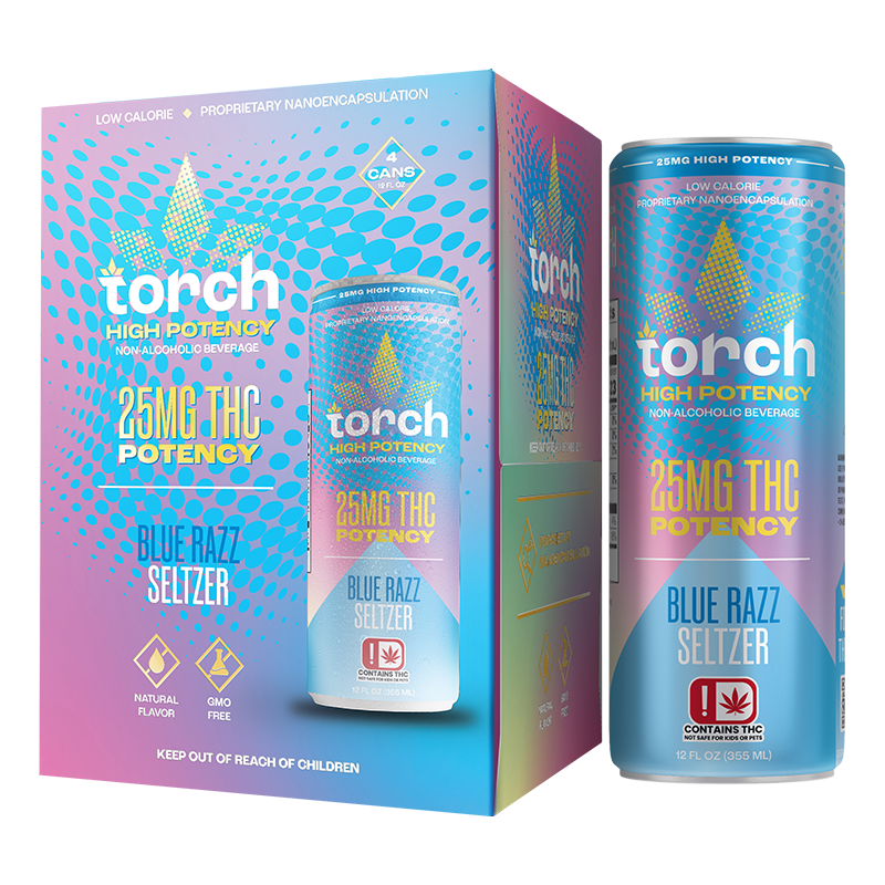 Blue Razz High Potency 25mg D9 THC Seltzer