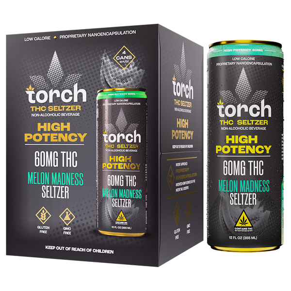 Torch Melon Madness High Potency Seltzer - 60mg D9 THC – Torch Hemp