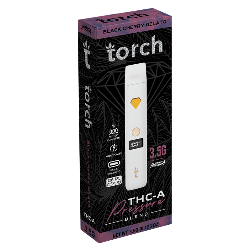 Gelato Disposable Vape Torch THC-A Pressure Black Cherry Gelato