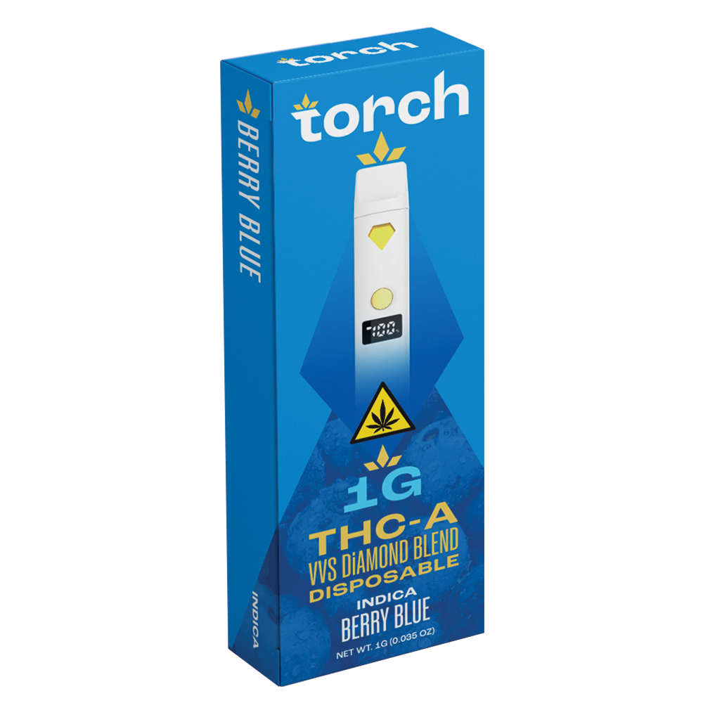 Torch VVS Diamond Blend Berry Blue | Indica | 1g THC-A Disposable Torch Hemp Torch VVS Diamond Blend Berry Blue | Indica | 1g THC-A Disposable Torch Hemp