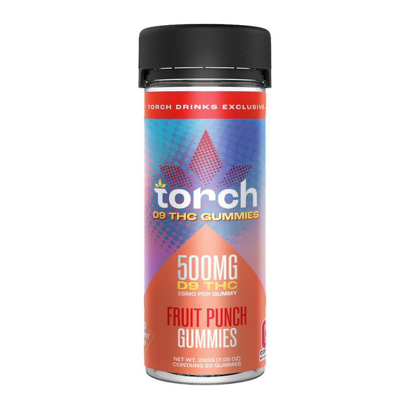 Torch D9 High Potency Fruit Punch Gummies 20ct 500mg jar