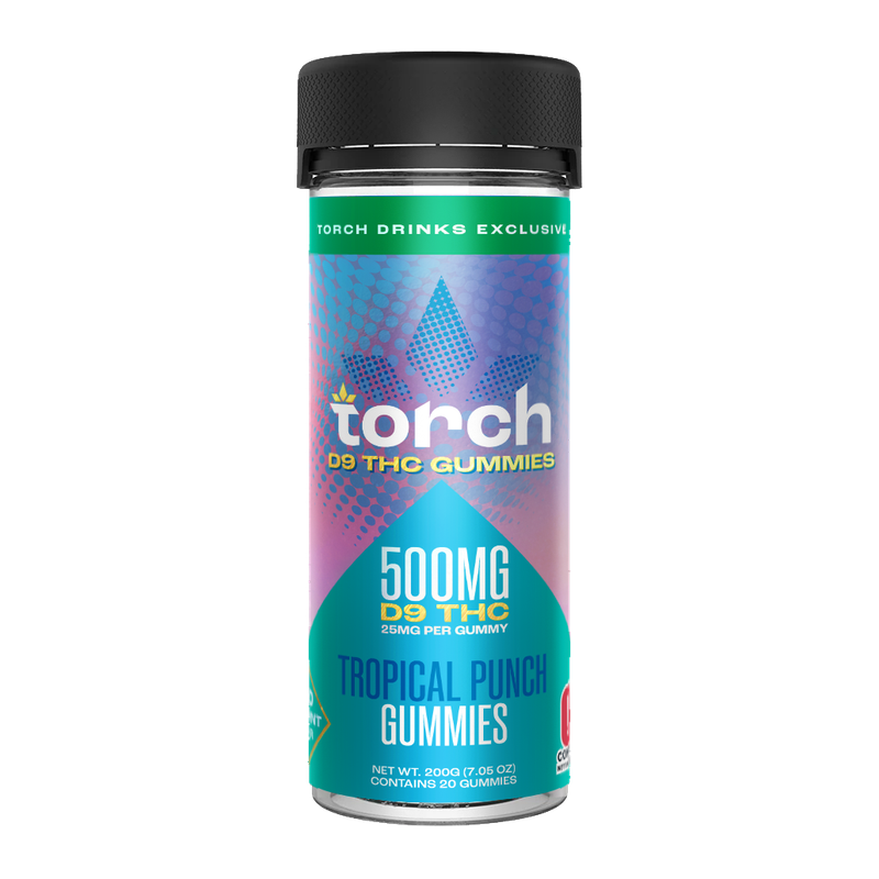Torch D9 High Potency Tropical Punch Gummies 20ct 500mg jar