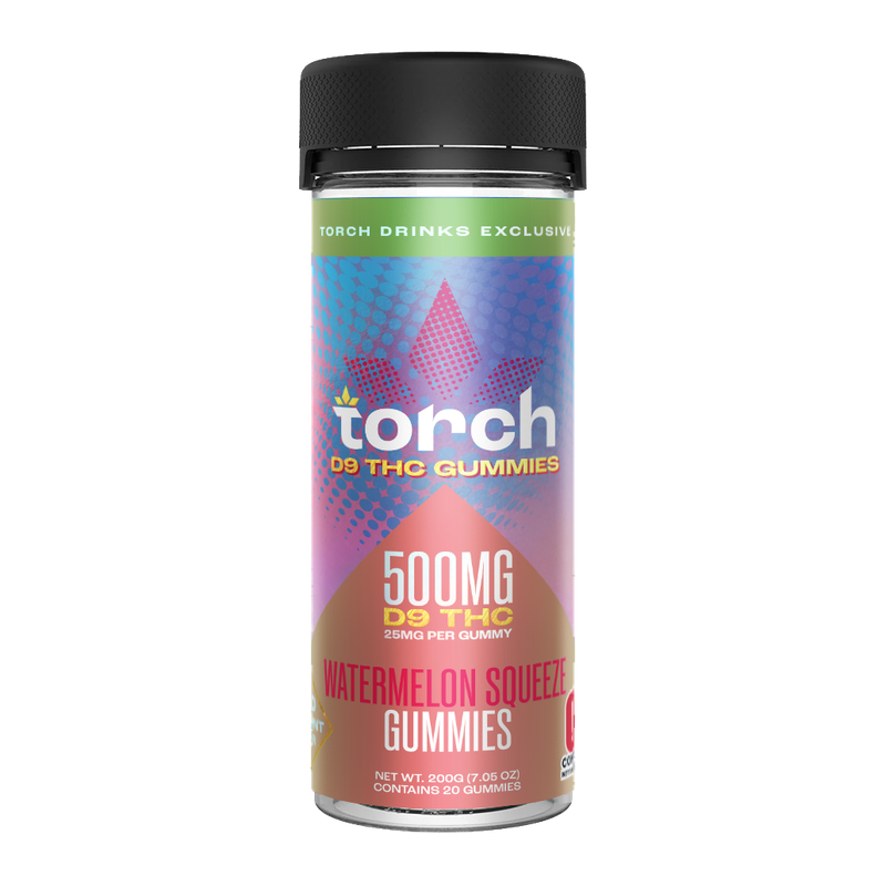 Torch D9 High Potency Watermelon Squeeze Gummies 20ct 500mg jar
