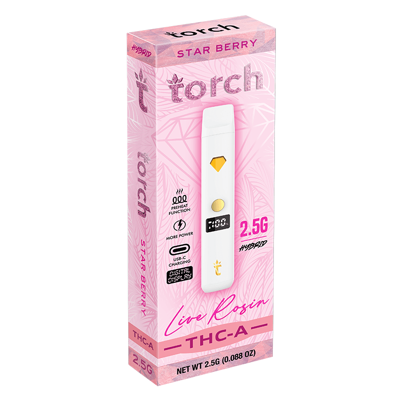 Torch Live Rosin THC-a Star Berry | Sativa | 2.5g Disposable Torch Hemp Torch Live Rosin THC-a Star Berry | Sativa | 2.5g Disposable Torch Hemp