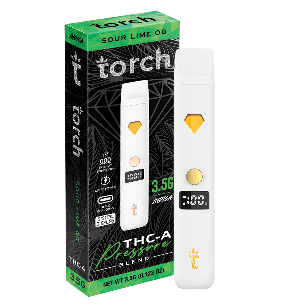 Torch THC-A Pressure Blend Sour Lime OG | Indica | 3.5g Disposable