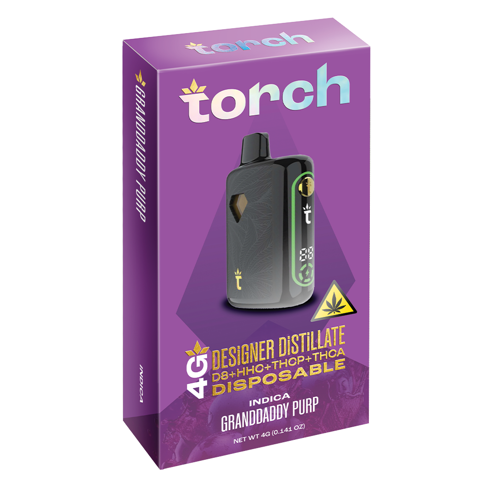 Torch Designer Distillate Granddaddy Purp | Indica | 4g Disposable Torch Hemp Torch Designer Distillate Granddaddy Purp | Indica | 4g Disposable Torch Hemp