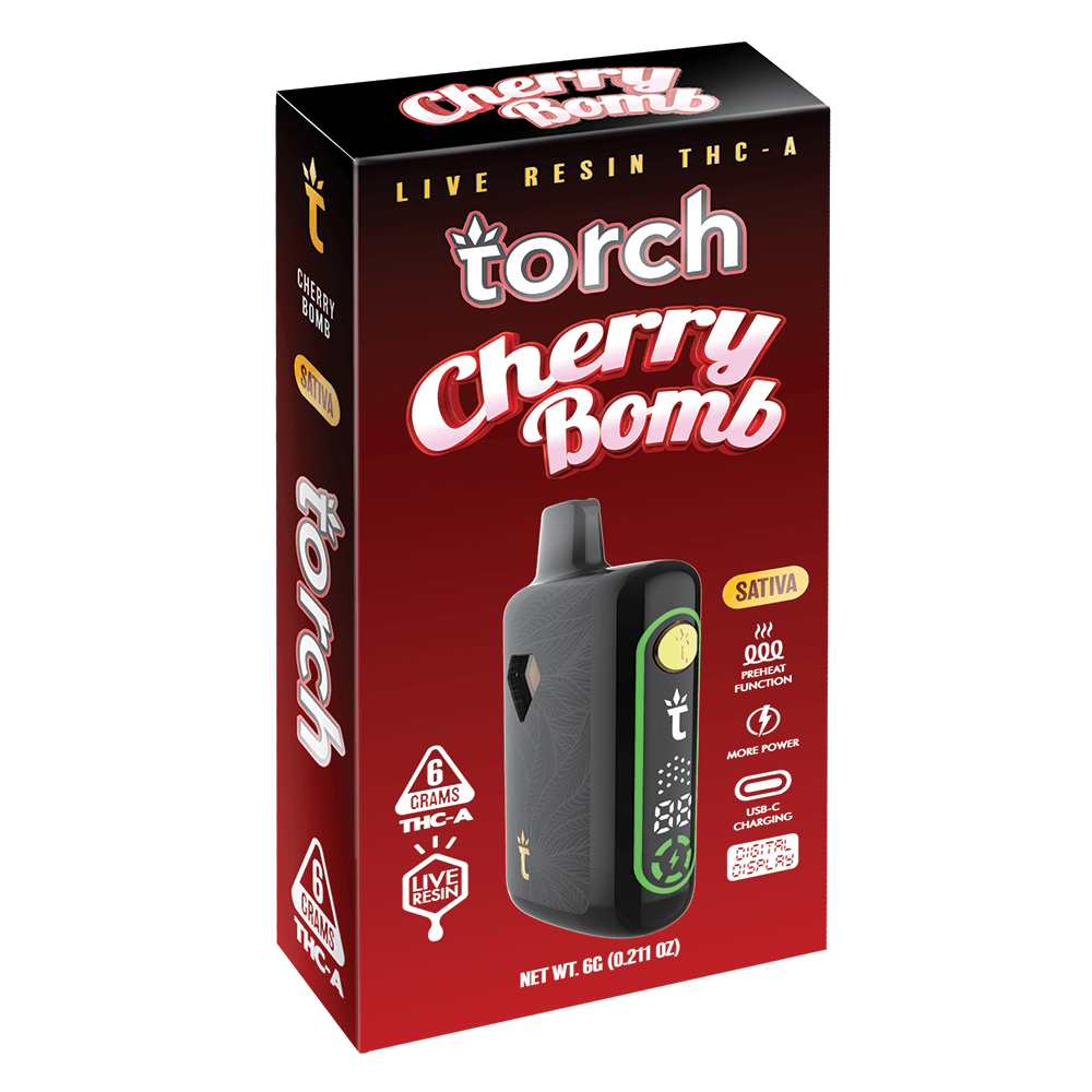 Torch Cherry Bomb | Sativa | Pulse 6G THC-A Live Resin Disposable Torch Hemp Torch Cherry Bomb | Sativa | Pulse 6G THC-A Live Resin Disposable Torch Hemp