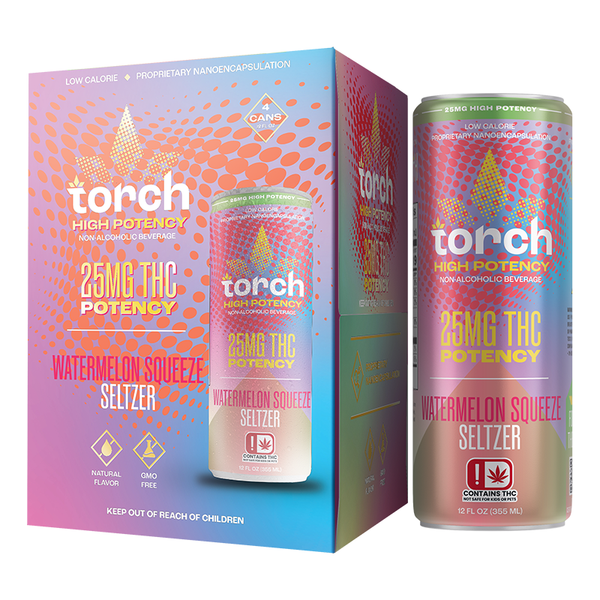 Torch Watermelon Squeeze High Potency 25mg D9 THC Seltzer – Torch Hemp